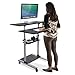 Mount-It! Mobile Standing Desk | Height Adjustable Rolling Desk with 40 Wide Table Tops | Multi-Purpose Rolling Presentation Cart with Four Platforms | (MI-7970)