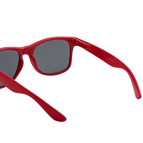 WHOLESALE UNISEX 80'S STYLE RETRO BULK LOT SUNGLASSES (Cardinal Red, Smoke)