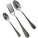 Kakalu® 3 Piece Stainless Steel Flatware Set ( Dessert Spoons, Dinner Fork, Demitasse Spoons ) Coffee Pasta Cutlery Serving Set for Mess Kits, Work Lunches, Travel, Camping with Neoprene Case & Gift