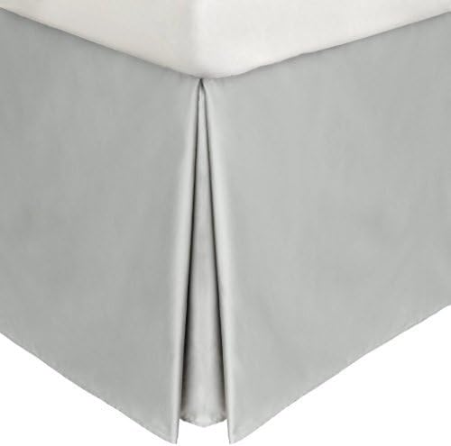 Super Quality 100% Egyptian Cotton 23 Inch (58 CM) Fall One Piece luxury Bed Skirt 500 Thread Count Solid Pattern (KING , Silver Grey )