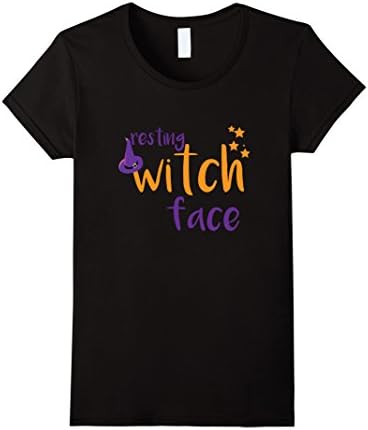 Women's Resting Witch Face Halloween Shirt Small Black