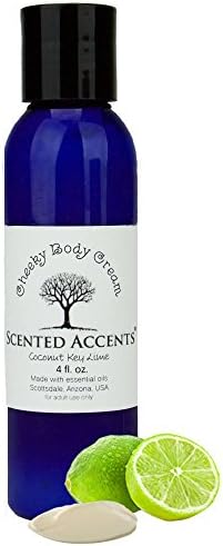 Scented Accents Cheeky Body Cream - Coconut Key Lime Infused with Essential Oils, Fresh-Made Hydrating Skin Cream Hand-Blended Vegan No Colorants Moisturizing Body Lotion for Sensitive Skin