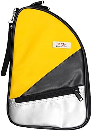 Phoenix Wonder R Shape Artificial Leather Table Tennis Racket Cover Ping Pong Bat Bag(Yellow)
