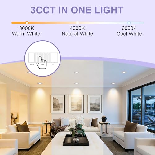 Aulaiyi LED Recessed Spotlight 230 V Dimmable 68 mm 5.5 W IP44 LED Spotlights Ultra Flat Ceiling Spotlights 45° Swivelling Recessed Lights 3000 K / 4000 K / 6000 K Spotlights Ceiling Light for