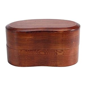 Lunchbox, houten lunchbox, niet-giftig, milieuvriendelijk en gezond kantoor voor thuis(Wood waist 1)