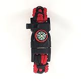 DEW Survival Kit Travel Outdoor Multifunctional Bracelet with Compass Whistle Buckle Survival Bracelet with Fire Starter Scraper