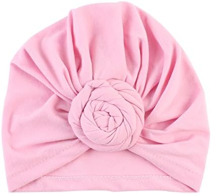Venus888 Mother &amp; Child Cotton Beanie Baby Warm Cap Kids Hats India Knot Hat Fold Beanies (Pink)
