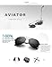 LUENX Men Women Aviator Sunglasses Polarized Non-Mirrored Grey Lens Metal Frame UV 400 Protection