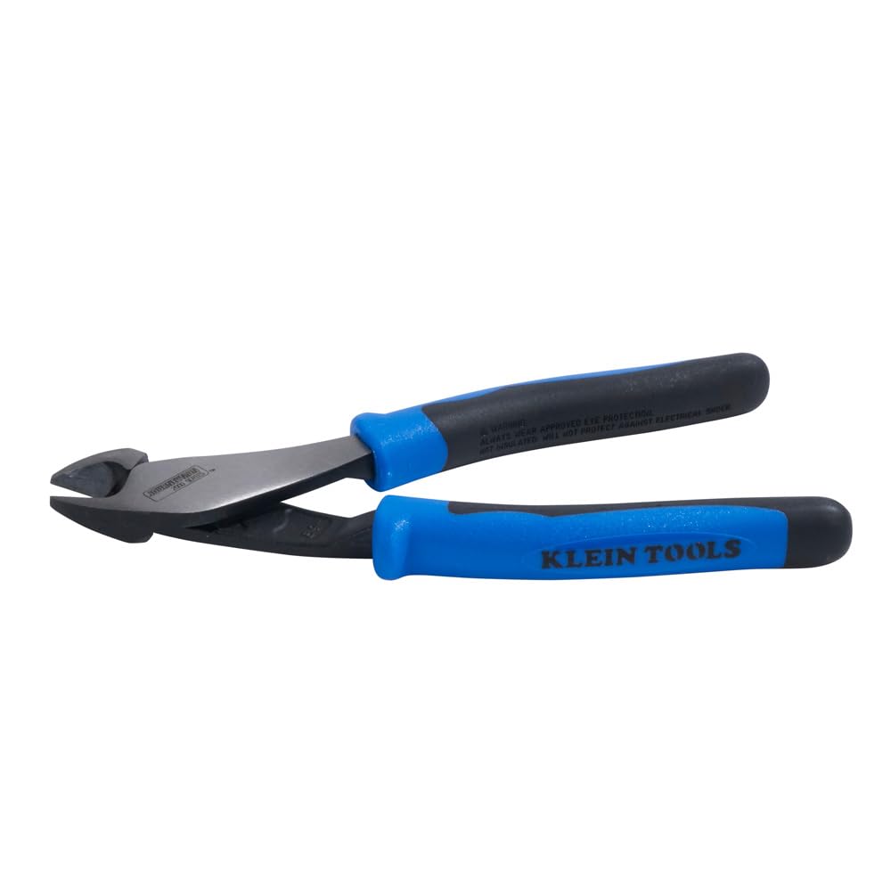 KLEIN TOOLS J2000-48 Pliers, Made in USA, Diagonal Cutting Pliers with Angled Head, Heavy-Duty to Cut ACSR, Screws, Nails, and most Hardened Wire, 8-Inch