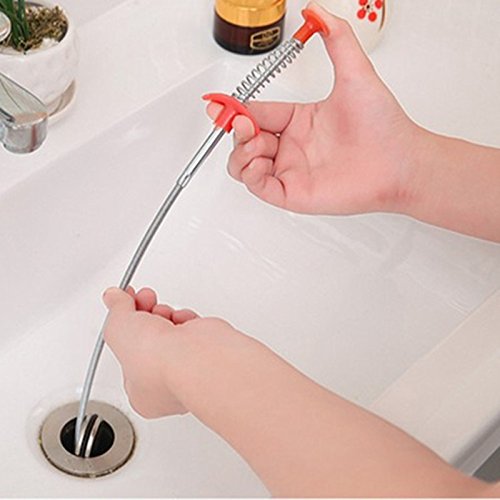 Samoii Clog Remover Drain Relief Auger Cleaner Tool,Sink Drain Cleaning Brush, Sewer Hair Catcher for Bathroom Tub, Toilet,Clogged Drains, Dredge Pipe, Sewers,Sink, Kitchen (C#62.9inch)