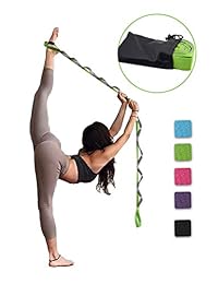 SANKUU Yoga Strap, Multi-Loop Strap, 12 Loops Yoga Stretch Strap, Nonelastic Stretch Strap for Physical Therapy, Pilates, Dance and Gymnastics with Carry Bag