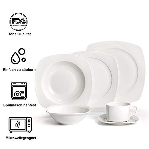 SUNTING Kaffeetassen Set Porzellan CremeWeiß Espressotassen Set 6 Personen. Neue Bone China Kaffeeservice mit 6 200ml… – Bild 3