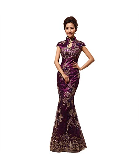 Drasawee Women Wedding Qipao Chinese Evening Long Cheongsam Dress