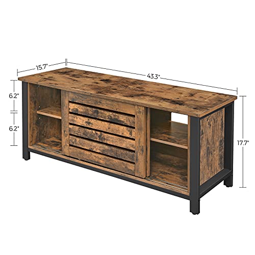 VASAGLE TV Stand for 50 inches with Sliding Doors and 2