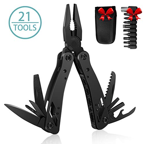 21 in 1 Multitool Pocket Knife Stainless Steel Multitool Pliers - KITHELP Multi tool for Men Gift- Pocket Tool for Survival Camping Hiking Hunting Fishing - Thumbnail 7