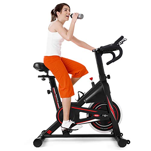 DMASUN Exercise Bike, Indoor Cycling Bike Stationary, Comfortable Seat Cushion, Multi - Grips Handlebar, 42Lbs Flywheel Upgraded Version (Black)