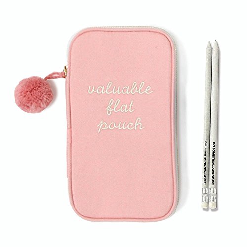 Lovely pom pom flat pencil case pencil holder practical…