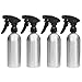 iDesign Metro Aluminum Rustproof Refillable Spray Bottles for Household Cleaners, Personal Products, Travel, Multiple Uses, 4 Pack - 12 oz. - Silver Brushed Aluminum