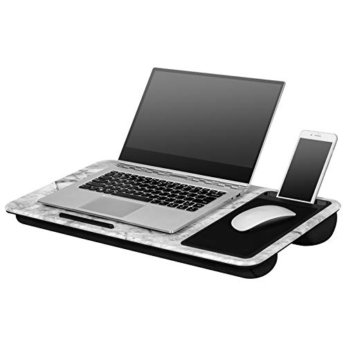 LapGear Home Office Lap Desk Extra Wide - White Marble (Fits up to 17" Laptop)