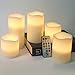Classic 5 Piece Flameless Pillar Candles, Real Wax Flickering LED Battery Powered Fake Set No Heat and Safe, Perfect for Holiday Decor, Xmas, Weddings, Centrepieces - 12 Color Remote Control and Timer