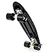 Ancheer Mini Complete Skateboard Plastic Cruiser Board Trucks 22 Inches Black