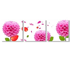 Canvas Wall Art Beautiful Flowers Collections Picked Painting Artwork for Home Prints Framed - 12"x12"x3 Panels