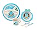 BAMBOO KIDS Meal Set | Kids Plate Set | Toddler Dinner Set | Eco-Friendly Bamboo Dishes | Food-Safe Feeding Set for Toddlers and Little Kids | Boys and Girls | Bird Character by Green Frog Friends