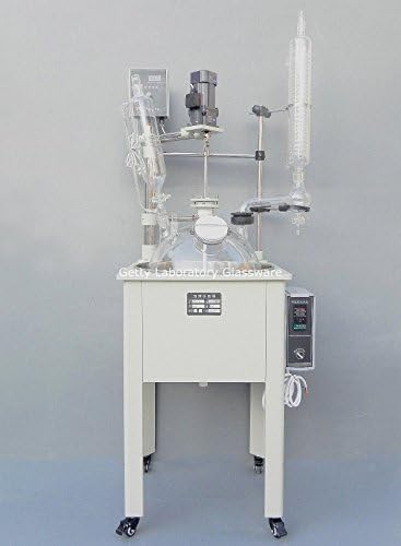 Lab 10L Single-deck Chemical Reactor, Glass Chemistry Reaction Vessel w Water Bath