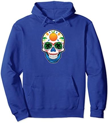 Unisex State of Florida Themed Sugar Skull Hoodie for Men, Women Small Royal Blue