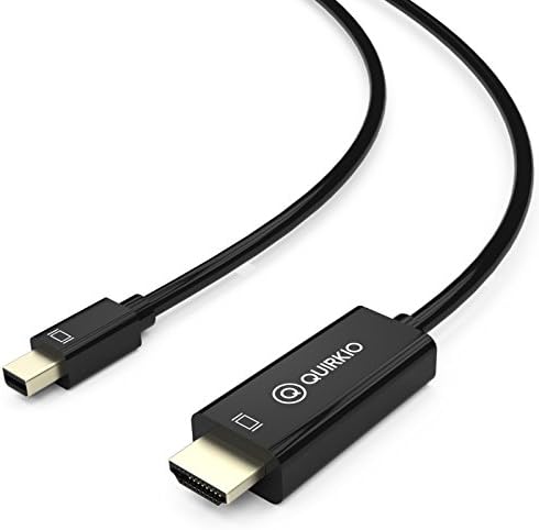 Mini DP to HDMI, Quirkio Gold Plated Mini DisplayPort (Thunderbolt Port Compatible) to HDMI HDTV - 15FT | Black |