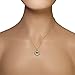 925 Sterling Silver Yellow Gold-Tone White Blue CZ Evil Eye Pendant Necklace