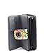 Owl Chevron Stripe Quilted Zip Around Organizer Wallet Grey