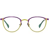 FONEX Colorful Pure Titanium Glasses Frame Women Retro Round Eyeglasses F85782