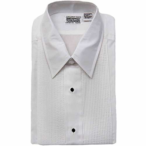 Broadway TuxmakersWomen's White Tuxedo Shirt with Wing Collar and 1/8" Pleats