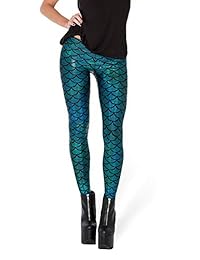 Jescakoo, leggings ajustados con estampado digital de escamas de sirena, tallas de S a 3XL, para dama
