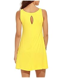 Vestido sin mangas de mujer HiMONE Bolsillos Casual Swing T-Shirt Vestidos