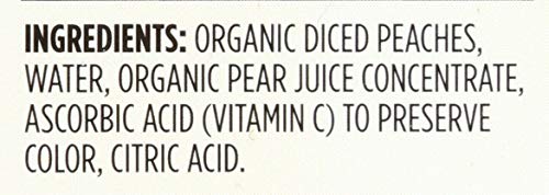 365 EVERYDAY VALUE, ORGANIC YELLOW CLING DICED PEACHES IN ORGANIC PEAR JUICE FROM CONCENTRATE, 4 OUNCE, 4 COUNT