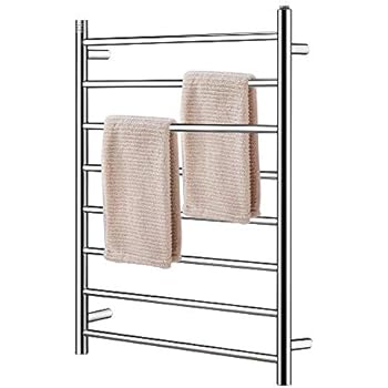 Homeleader Towel Warmer and Drying Rack, L34-003 Stainless Steel Heated Towel Rack, Wall-Mounted, Built-in Thermostat, 8 Bars & Chrome