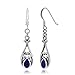 925 Sterling Silver Gemstone Filigree Dangle Hook Earrings