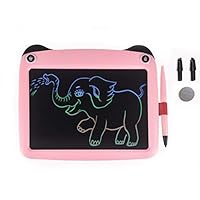 mom&myaboys Colorful LCD Writing Tablet for Kids Toys for 3-12 Years Old Girls, 9 inch Drawing and Writing Board with Lock Erase Button for School and Office(Pink-Pa)