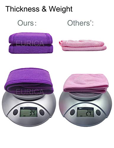 Spa Headband Hair Wrap EURICA Sweat Headband Head Wrap Hair Towel Wrap Non-slip Stretchable Washable Makeup Headband for Face Wash Facial Treatment Sport Fits All Purple Pack of 6 - Thumbnail 3