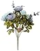 Duovlo Fake Flowers Vintage Artificial Peony Silk Flowers Wedding Home Decoration,Pack of 1 (New Grey Blue)