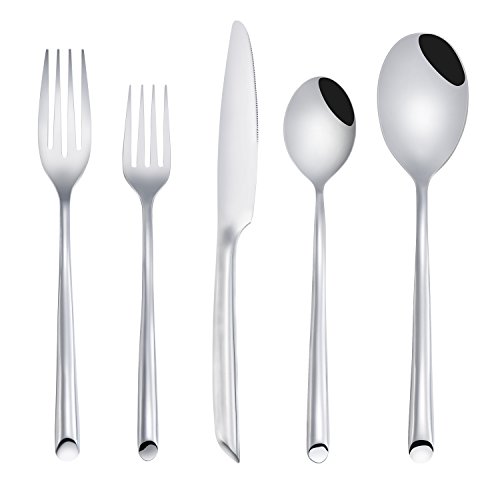 Click Here to See More Images Deacory Flatware Set Satin Finish Stainless Steel Forged Wave with 20 Piece for Wedding Event Service for 4