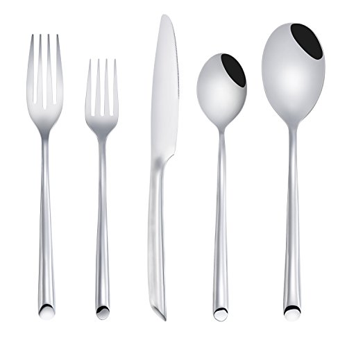 Deacory Flatware Set Satin Finish Stainless Steel Forged Wave with 20 Piece for Wedding Event Service for 4