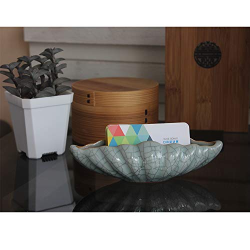 BangQiao Ceramic Business Name Card Holder Display Stand for Desk, Home and Office, Black Veins - Thumbnail 4
