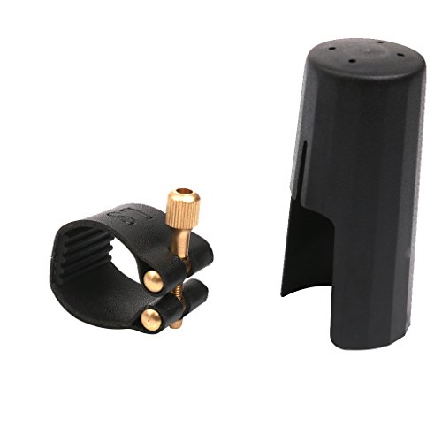 Blesiya Leather Ligature Fastener And Plastic Cap For Clarinet Bakelite Mouthpiece