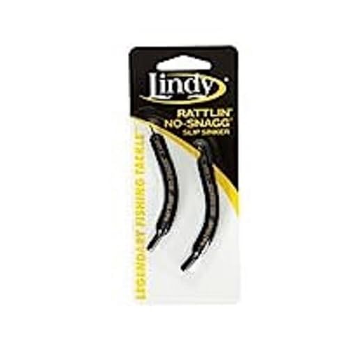 Lindy No-Snagg Slip Sinker Banana-Shaped Fishing Sinker - Enables Anglers to Fish Unfishable Areas, Rattlin' (2 Pack), 3/8 oz