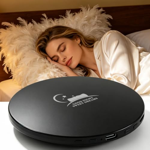Shuomeng Pillow Speakers for Sleeping,Bone Conduction Speaker,Bluetooth Built-in White Noise Sleep Speaker with TF/Micro SD Offline, Auto-Off Timer,Can Work for 8 Hours,Black at Amazon