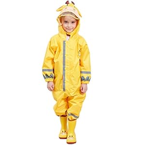 Bwiv Regenjas voor kinderen, waterdicht, ademend, eendelig, voor jongens en meisjes, regenjas met reflector, lichte…