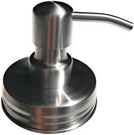 Foaming Regular Mouth Mason Jar Canning Pump and Lid Kit for Soap Dispenser with Spill Proof Gasket (1 Set in Stainless Steel)
